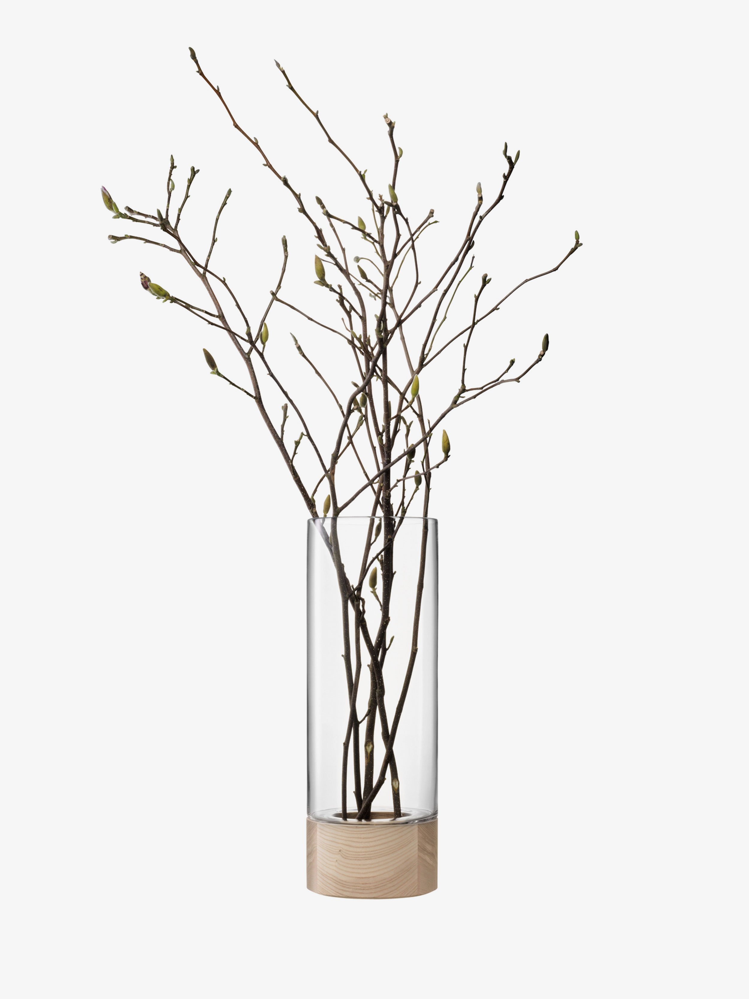 Vase/Lantern & Ash Base H24.5in, Clear | Lotta | LSA Interior