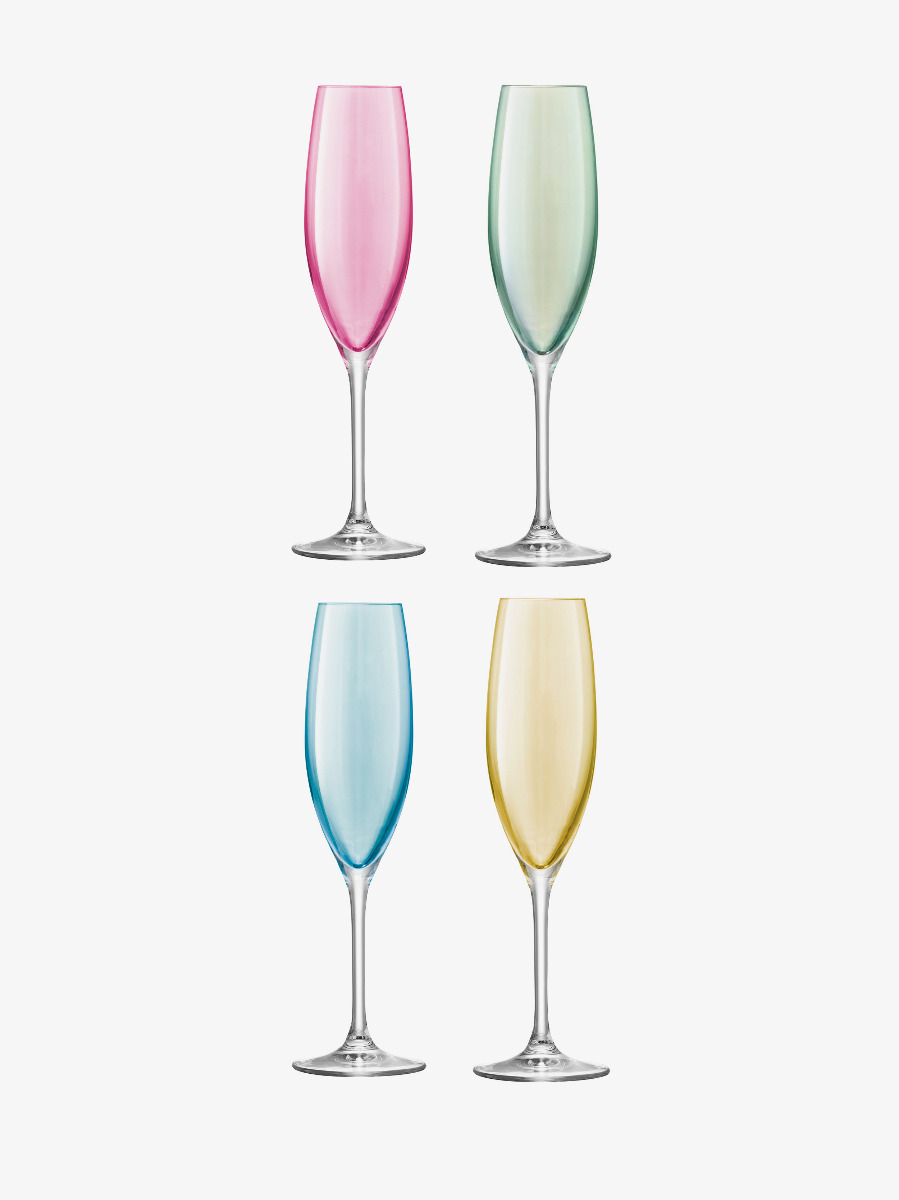LSA Lulu Assorted Champagne/Martini Glasses, Set of 4