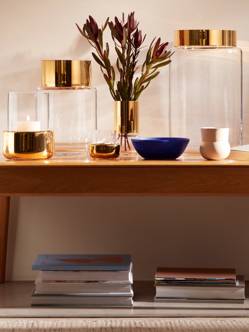Vase/Lantern H15.75in, Gold | Aurum | LSA Interior