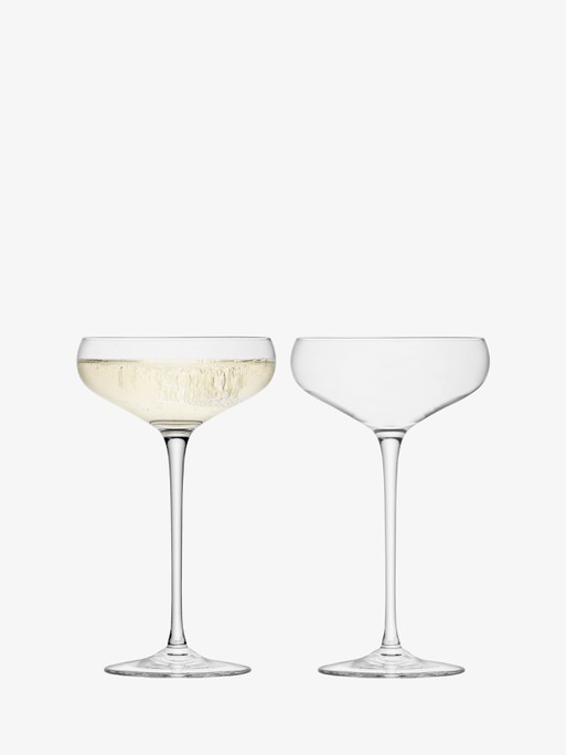 Champagne Saucer x 2 10oz, Clear | Wine | LSA Drinkware